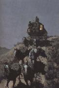 Frederic Remington The Old Stage-Coach of the Plains (mk43) oil painting on canvas